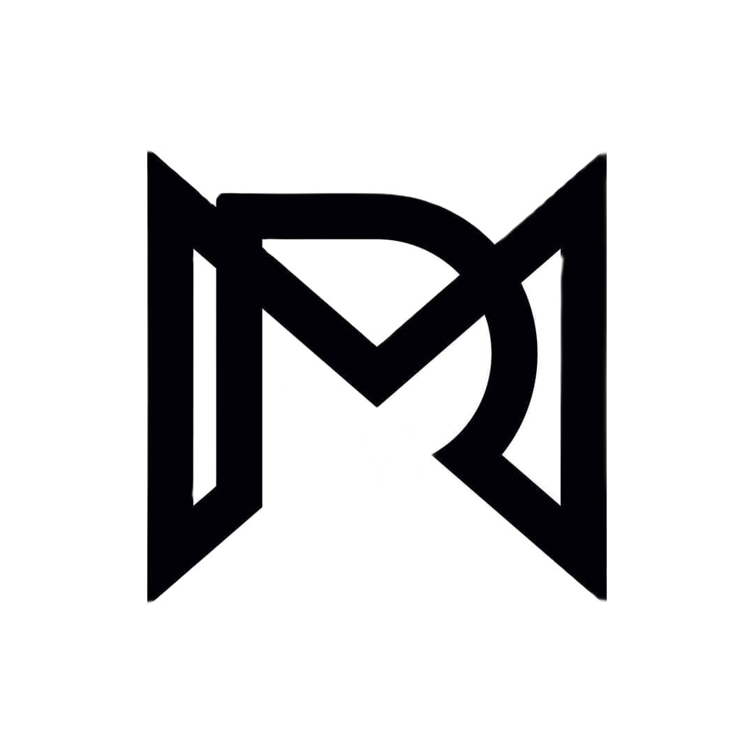 Logotipo MR en un estilo grunge.